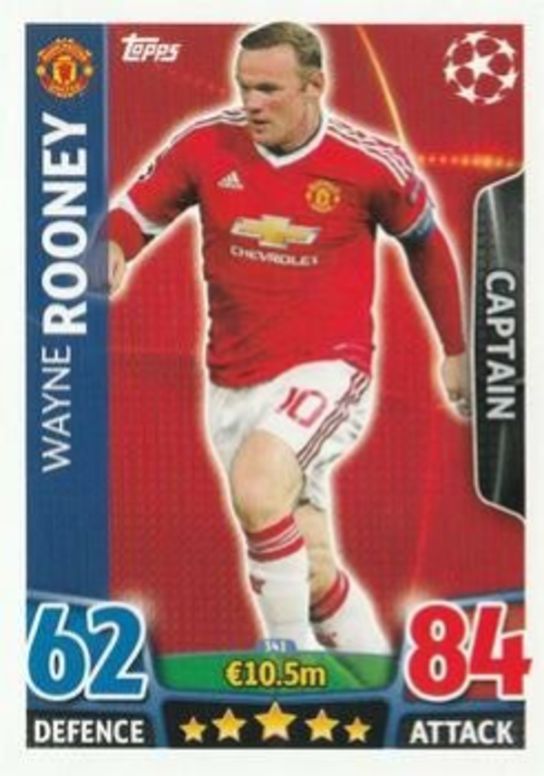 341 - Wayne Rooney - Base Card (Captain) - Match Attax Champions League 2015/16