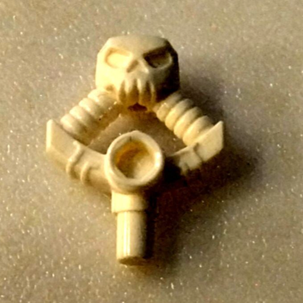 LEGO® Einzelteil 6133038 (Design ID: 23985) – Dschinn-Schwertgriff mit Schädel, Weiß