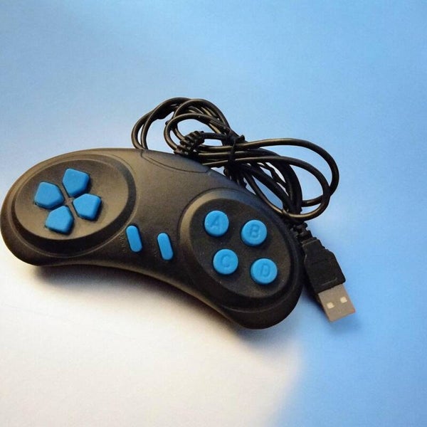 Original soundmaster® USB-Spielecontroller / Gamepad (Schwarz / Blau)