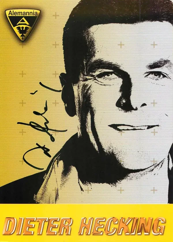 Dieter Hecking-Alemannia- original signierte Autogrammkarte