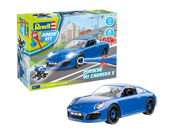 Revell 00821 Junior Kit - Porsche 911 Carrera S Blau Auto Bausatz NEU & OVP