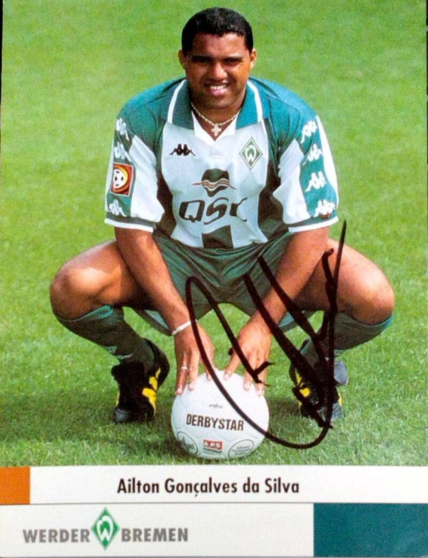 AILTON da Silva - WERDER BREMEN - ORIG. AUTOGRAMMKARTE