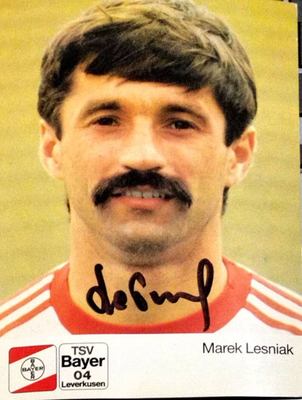 Marek Lesniak, Bayer Leverkusen -ORIG. AUTOGRAMMKARTE