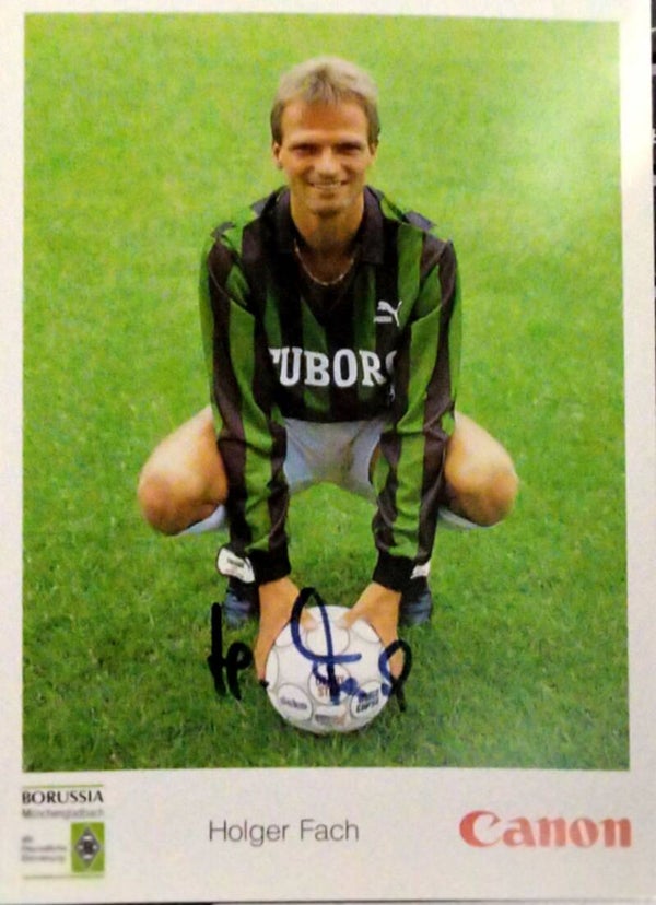 Holger Fach Autogrammkarte Borussia Mönchengaldbach 1991-92