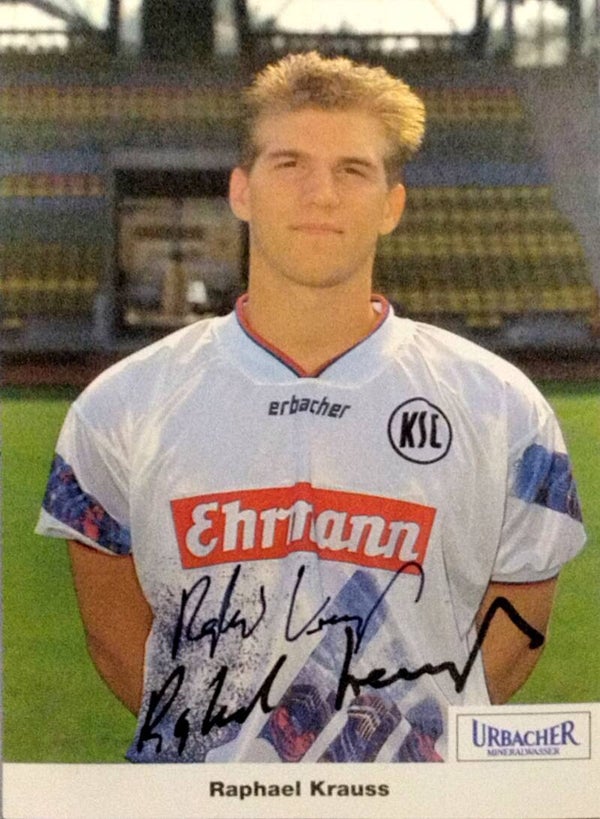 Raphael Krauss 1994/1995 Karlsruher SC Fußball Autogrammkarte original signiert