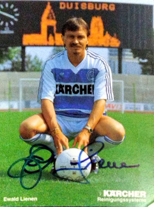 Ewald Lienen MSV Duisburg Fußball Autogrammkarte original signiert