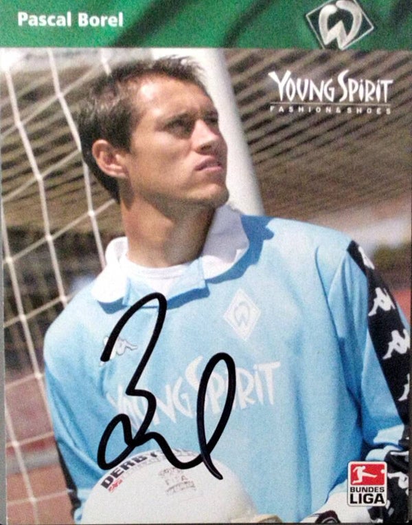 Pascal Borel 2003/2004 SV Werder Bremen Fußball Autogrammkarte original signiert