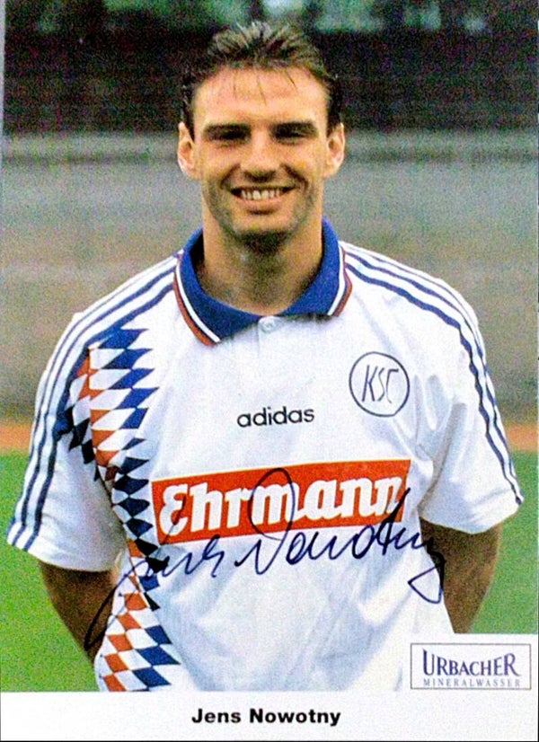 Jens Nowotny, Karlsruher SC, sign. AK