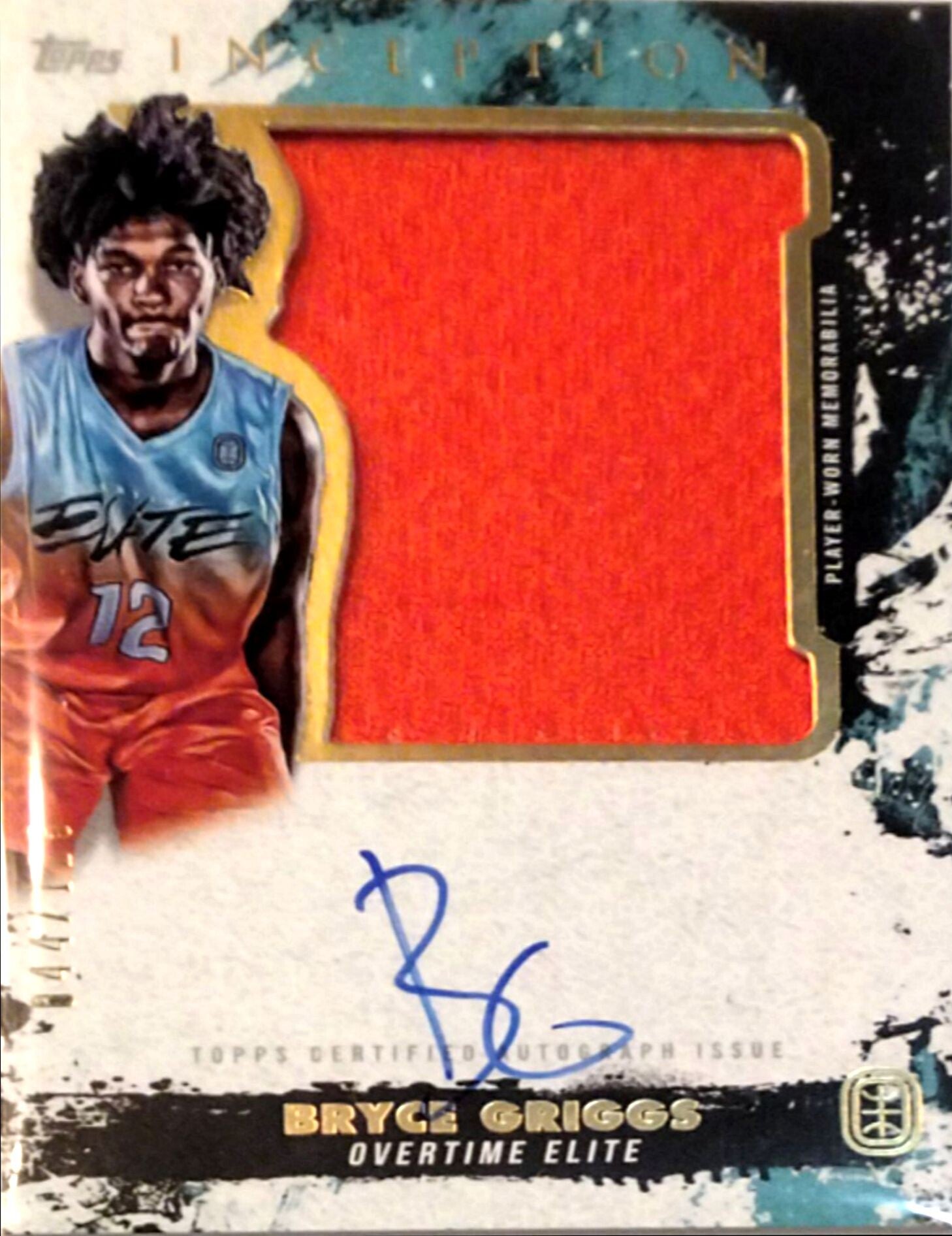 Bryce Griggs Autogramm Patch Relic –SN125- Topps Inception OTE 21/22