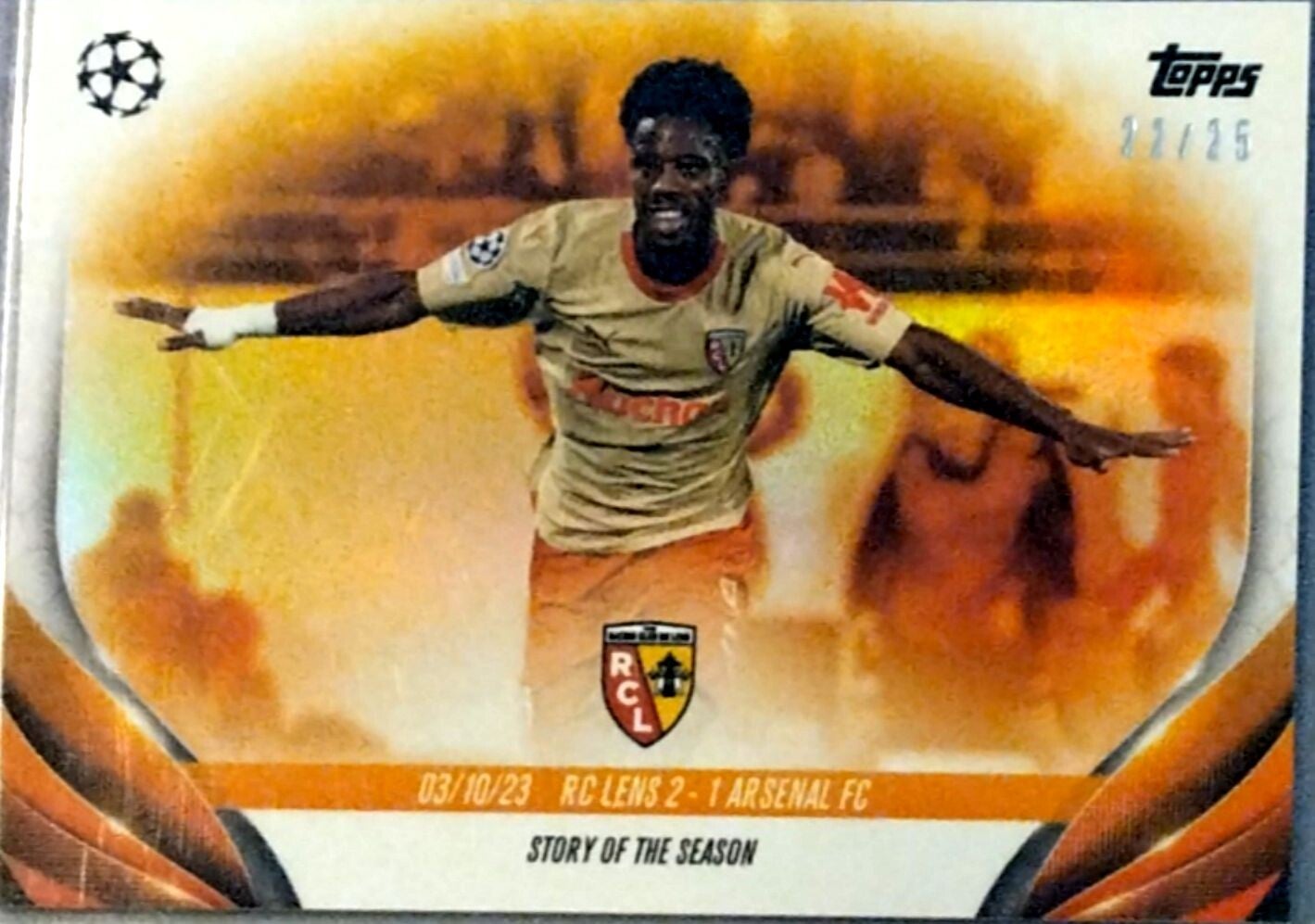 Elye Wahi (RC Lens) – Story of the Season – 2023-24 Topps UEFA Club Competitions #SOTS-10