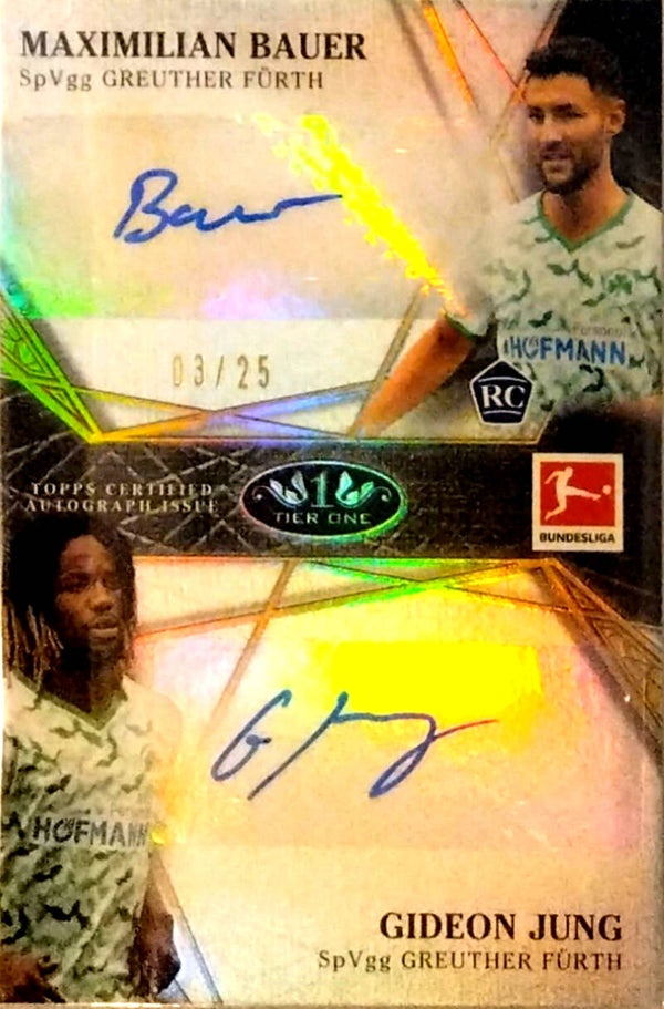 Maximilian Bauer & Gideon Jung – Dual Autograph – 2021-22 Topps Tier One Bundesliga #DA-BJ