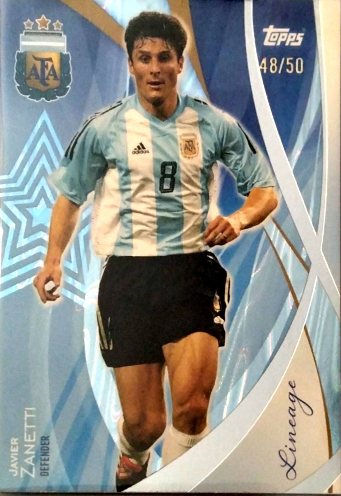 Javier Zanetti – Blue Parallel – 2024 Topps Lineage Argentina #39