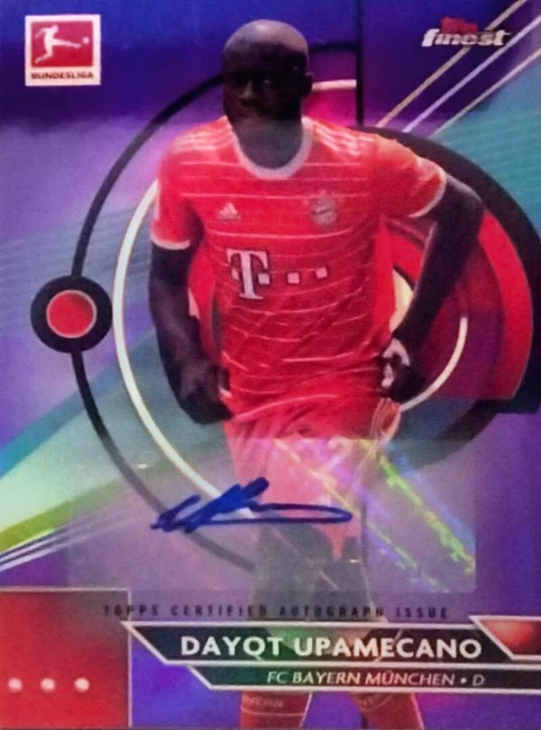 Topps Finest Bundesliga – Dayot Upamecano Autogramm-Karte (Purple Refractor) – Limitierung: 20/99