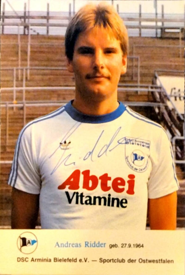 Andreas Ridder Arminia Bielefeld 80er Autogrammkarte original signiert