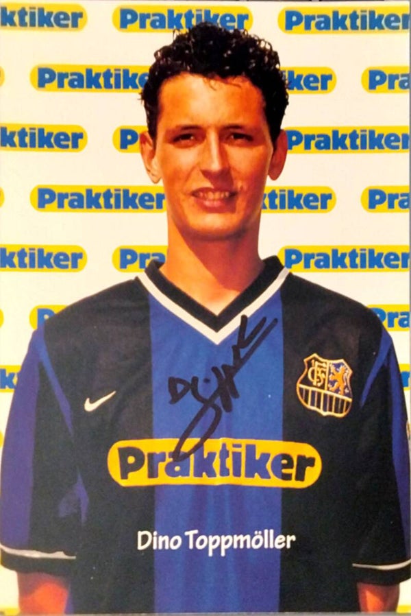 Autogrammkarte Fußballer Dino Toppmöller, 1. FC Saarbrücken, Autogramm