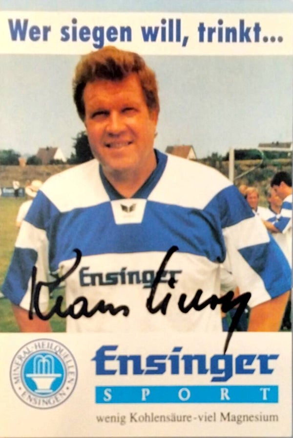 Klaus Sieloff Autogrammkarte | DFB-Legende | Original Signiert | Ensinger Sport Werbung