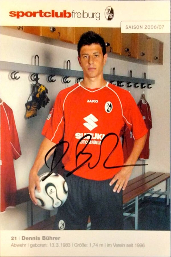 Original Signierte Autogrammkarte – Dennis Bührer (SC Freiburg 2006/07)