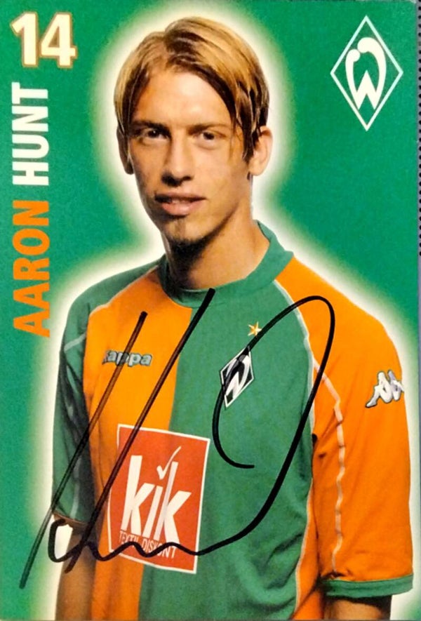 Original signierte SV Werder Bremen Autogrammkarte – Aaron Hunt (Saison 2005/2006)