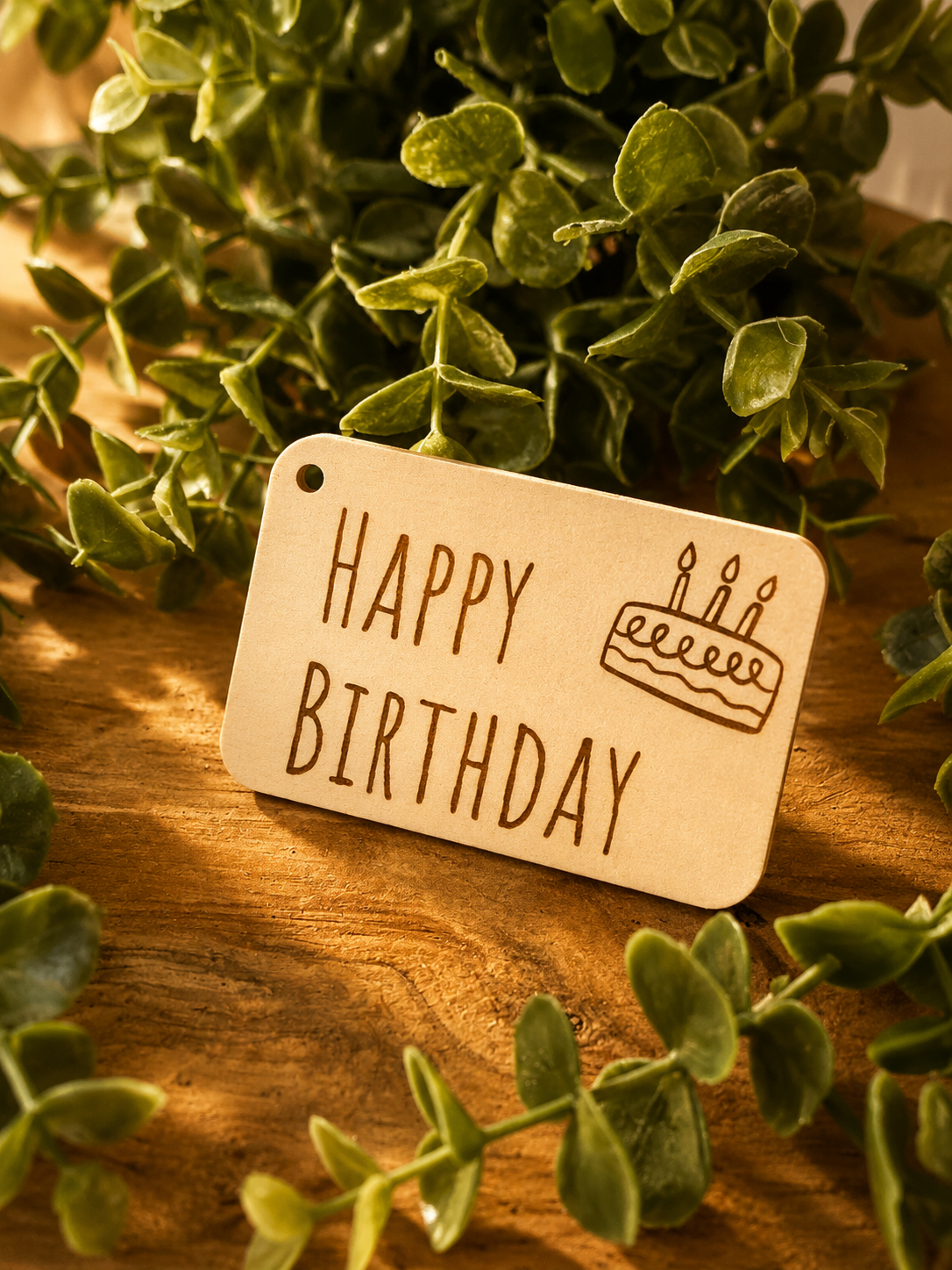 Holzanhänger „Happy Birthday“Torte