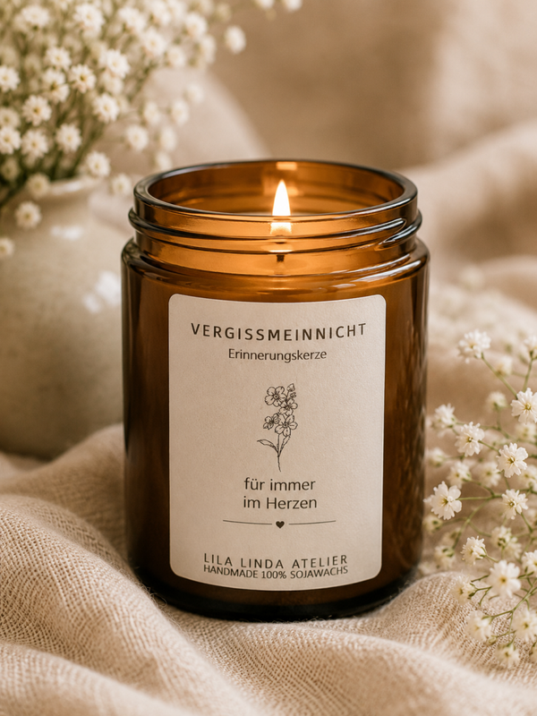 VERGISSMEINNICHT – Erinnerungskerze