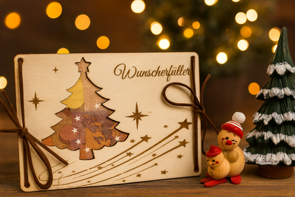 Holzkarte „Wunscherfüller- Weihnachten“