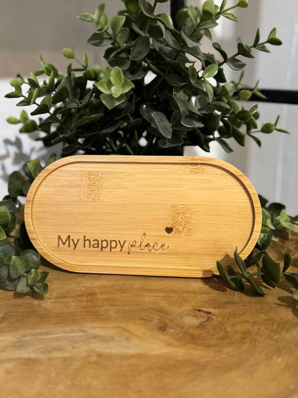 Bambus Tablett „My happy place“