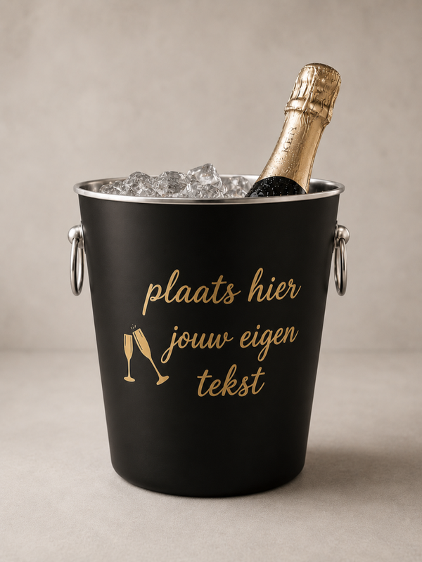 Champagne emmer eigen tekst - zwart
