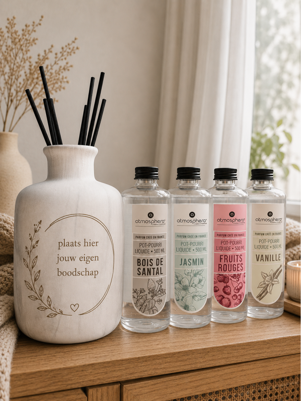 Super Deluxe geurset: diffuser + 4x500ml