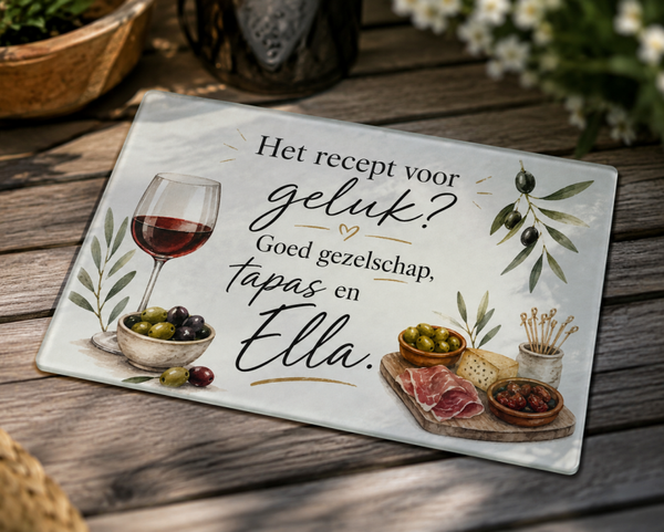Zeer mooie glazen snijplank/tapasplank