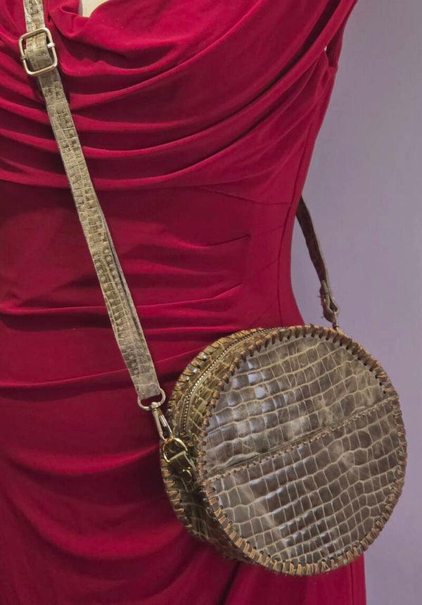 Round Leather HandBag