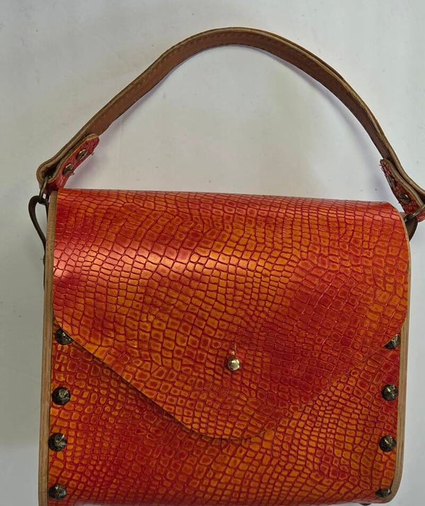 Tote Wood and Genuine Leather Bag.