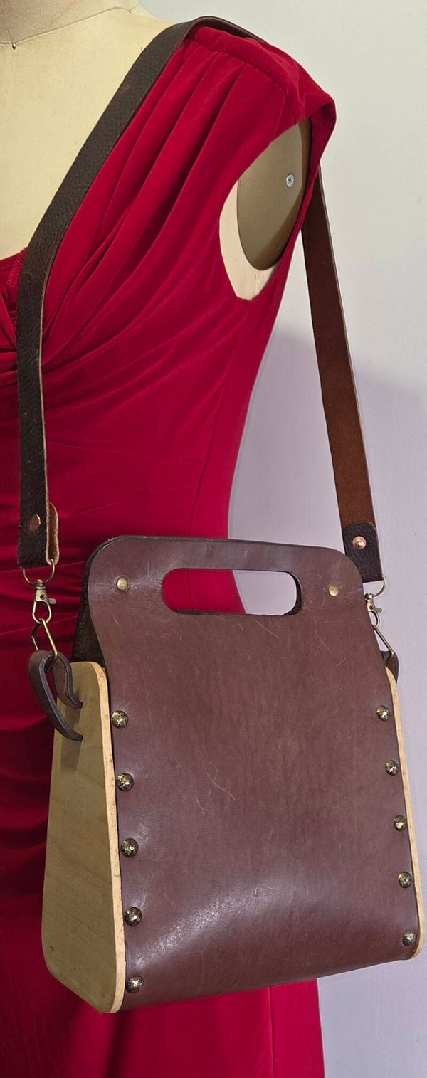 Jomilan Genuine Leather and Wood Bag.