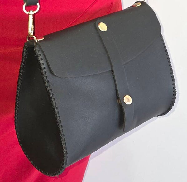 Oval Genuine Leathe Handbag.