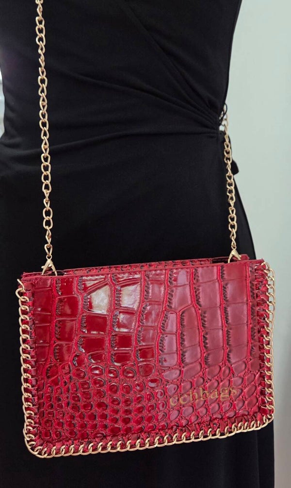 Dark Red Chain crossbody.