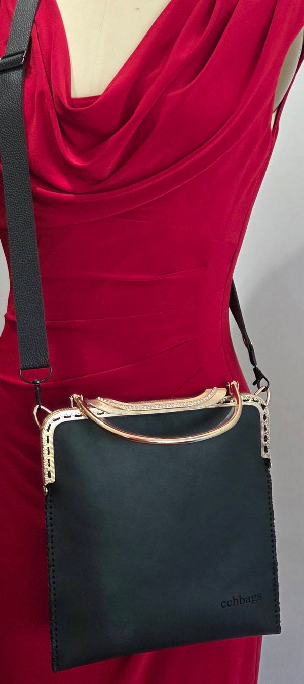 Metal Tote Crossbody Bag,