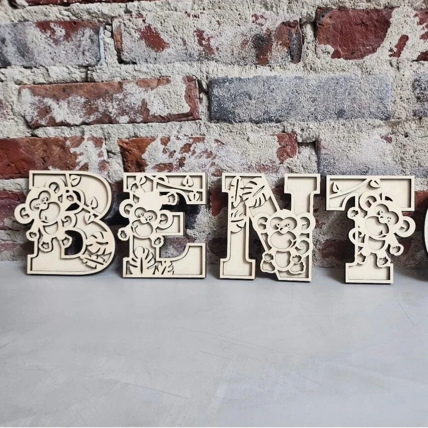 Houten letters Aapjes