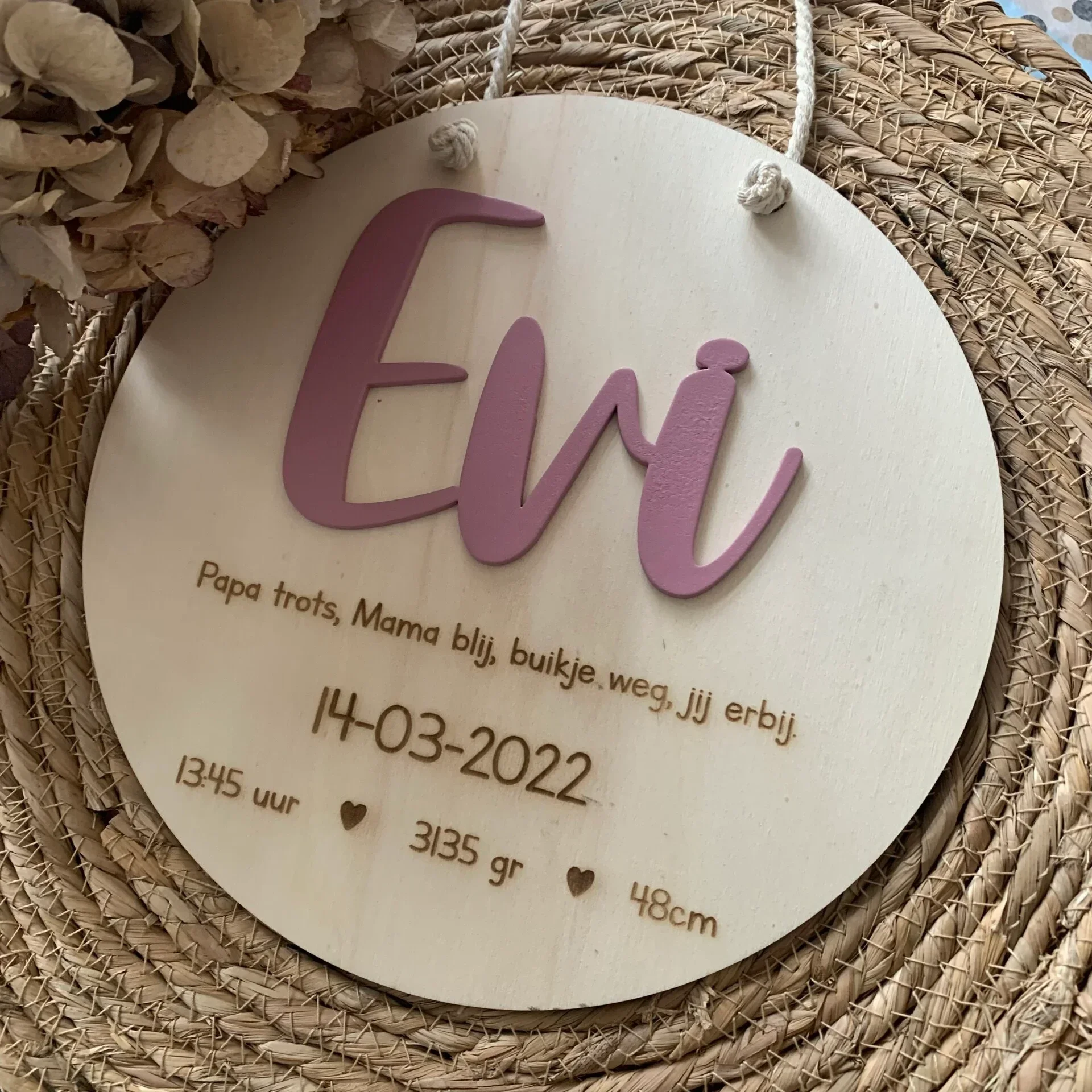 Geboortebord rond