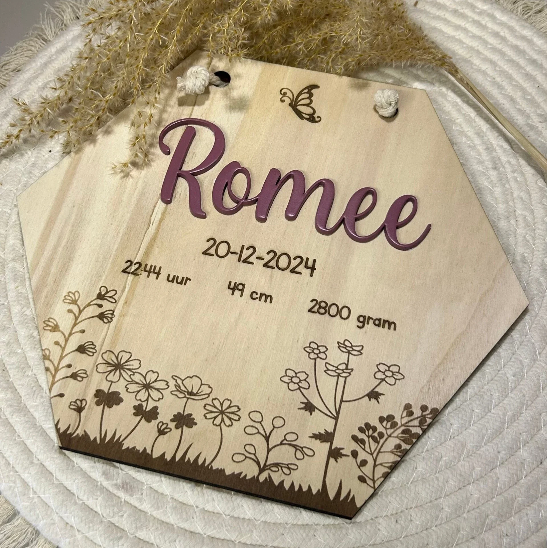 Geboortebord Bloemen thema