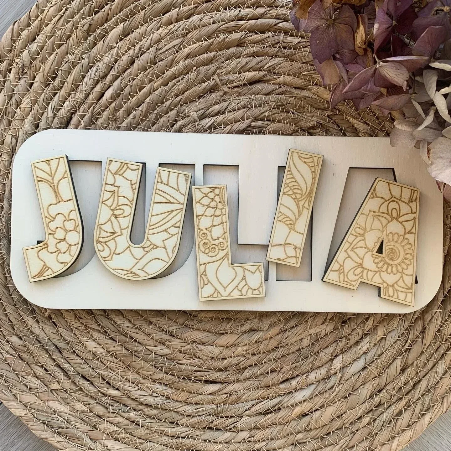 Houten naampuzzel Bohemian