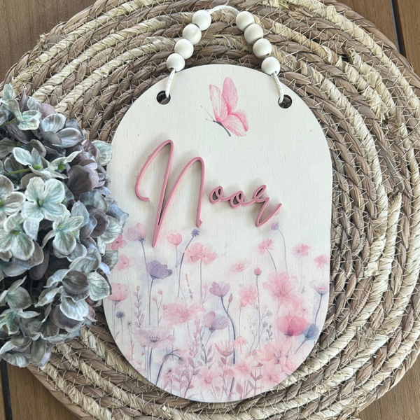 Geboortebord Floral