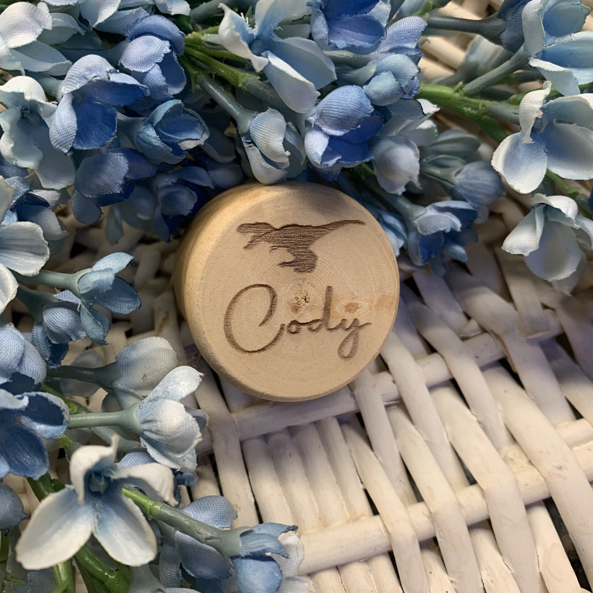 Gepersonaliseerde houten Tandendoosje Dino