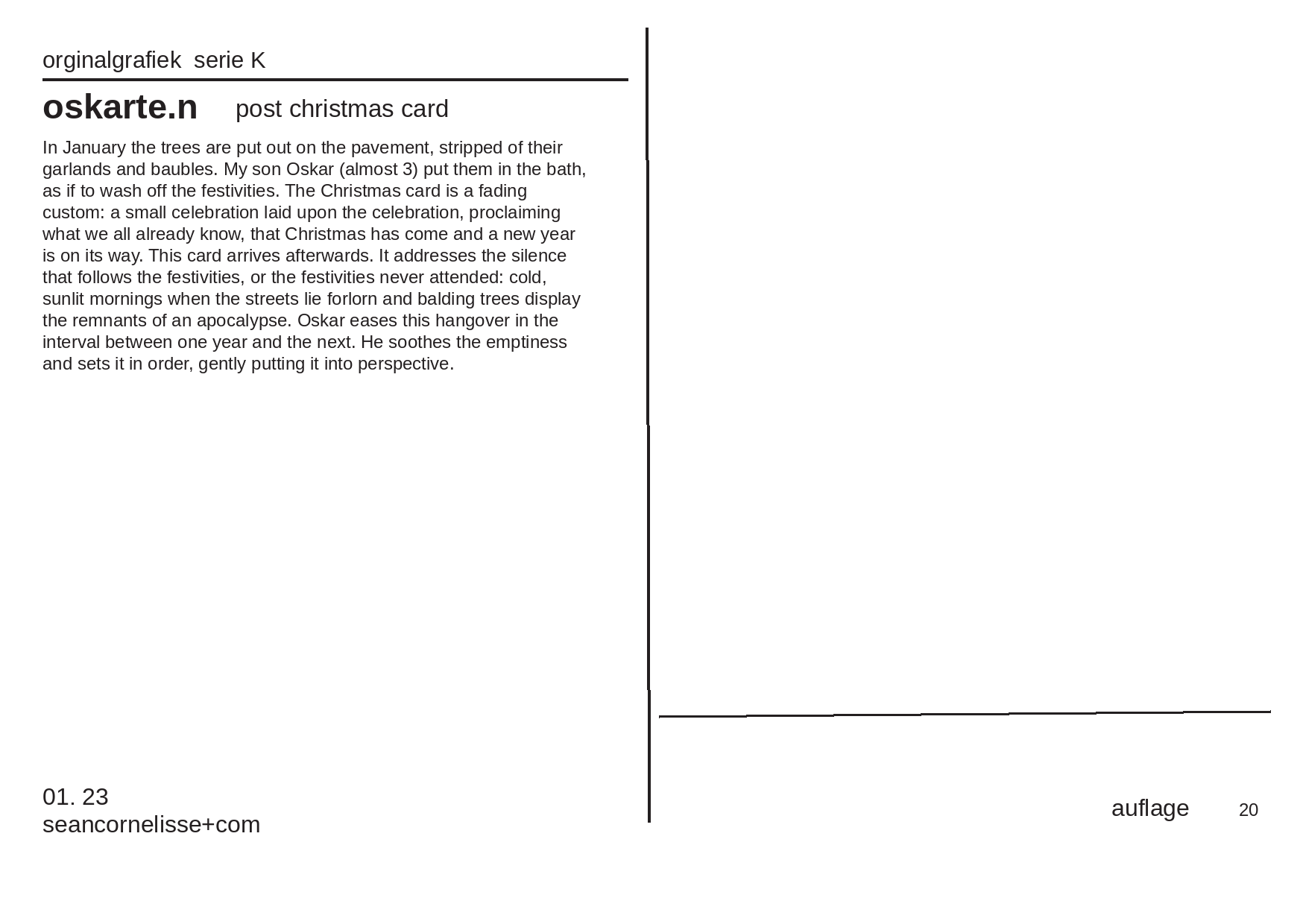 Oskarte.n, post christmas card, 01.23, verso