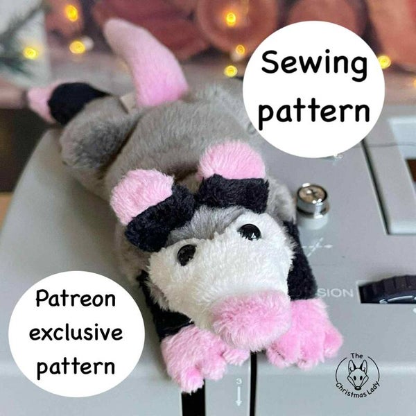 Small opossum Plush Sewing Pattern