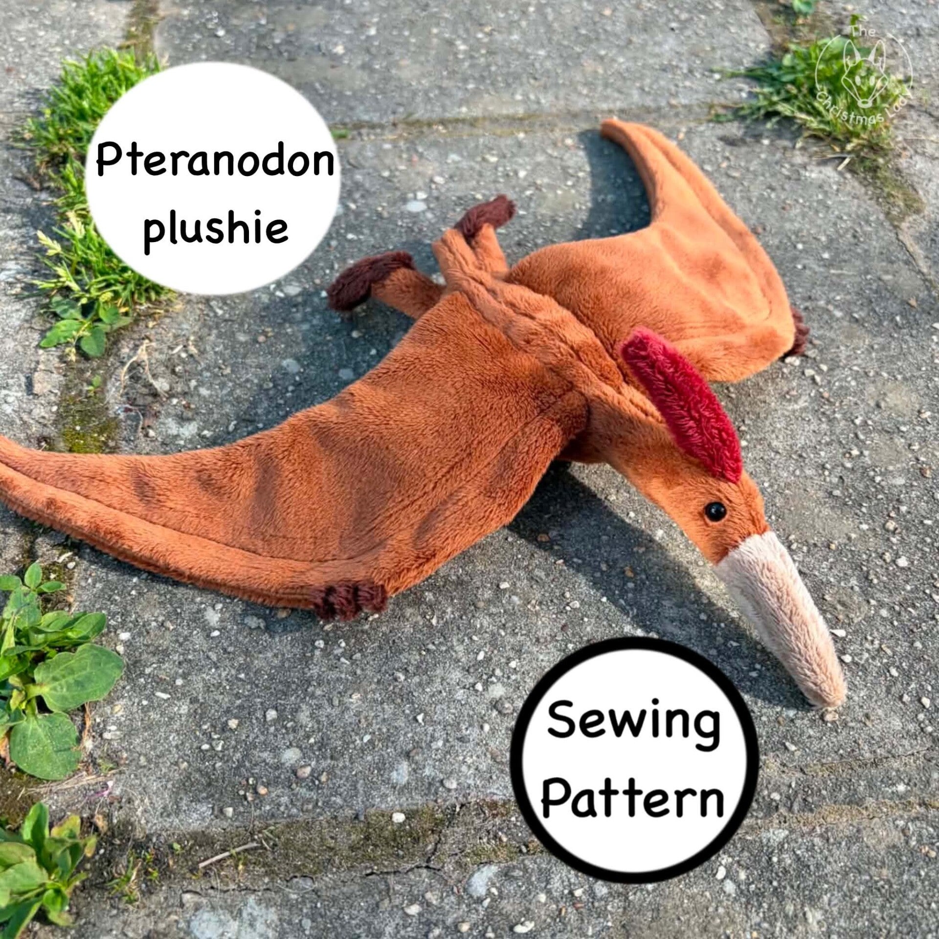 Pteranodon plush sewing pattern