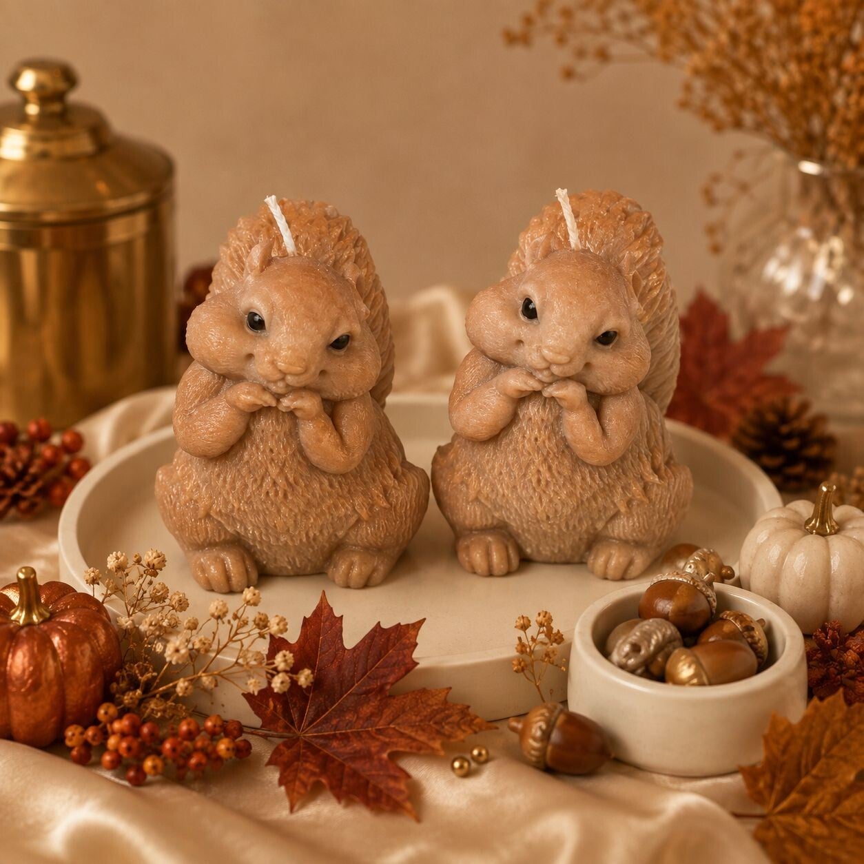 Autumn Squirrel Duo
