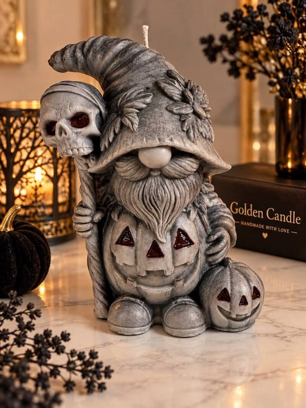 Halloween Gnome Candle