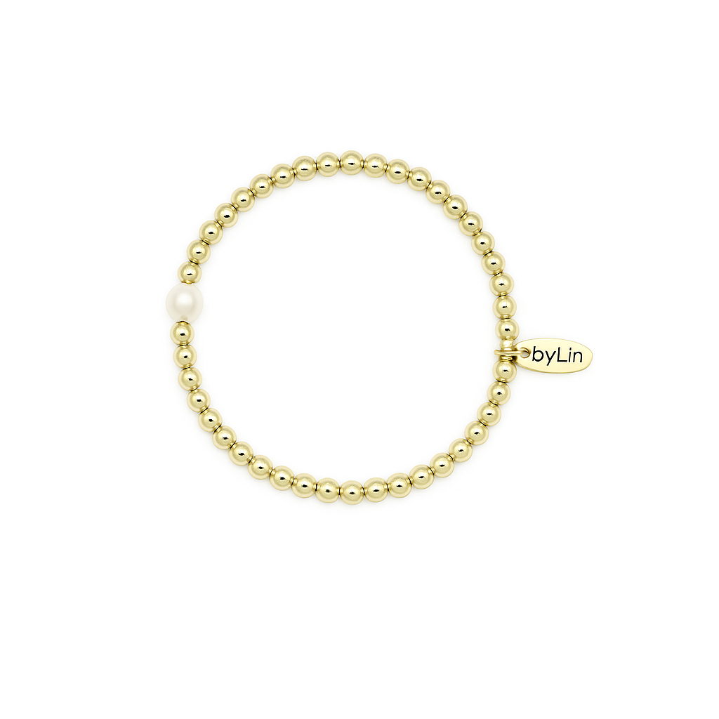 Armband Gold Pearl 3 mm