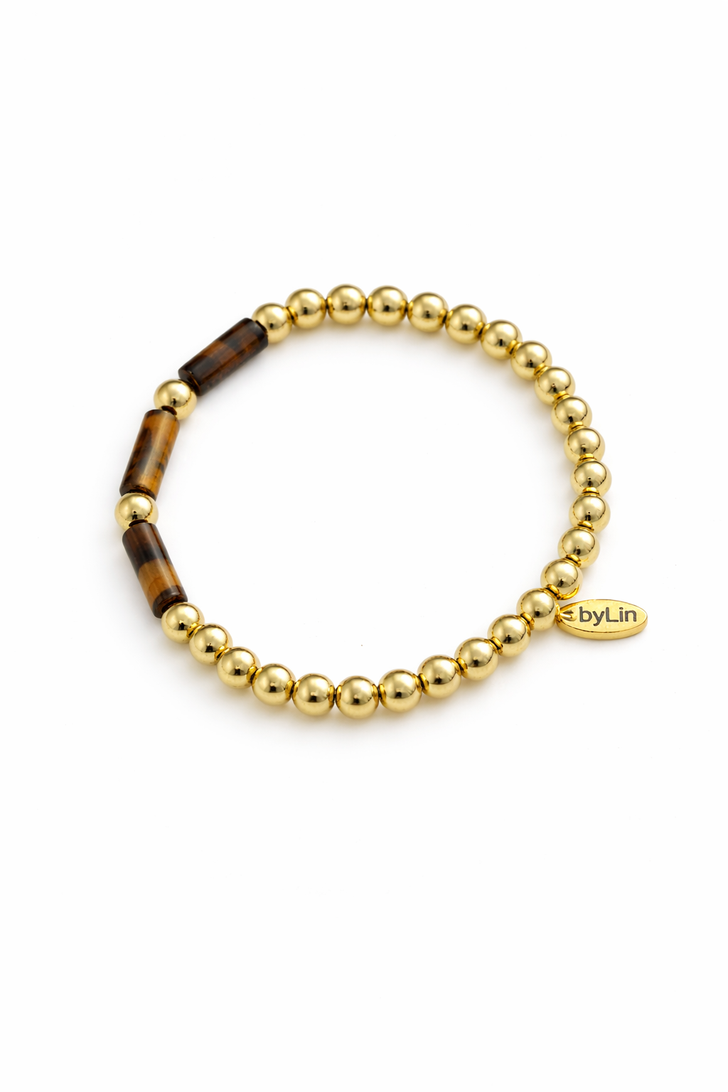 Tijgeroog armband met goud