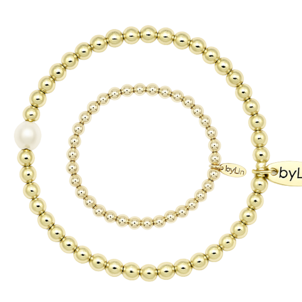 Duo armbanden met zoetwaterparel