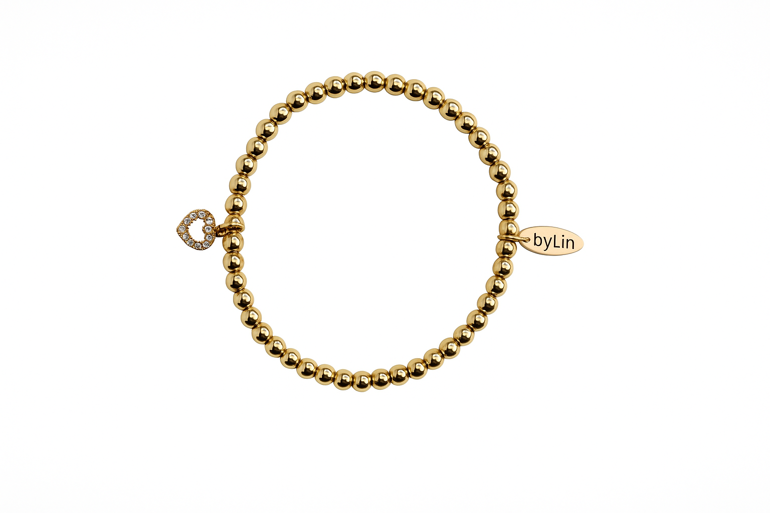 Armband gold heart 4 mm